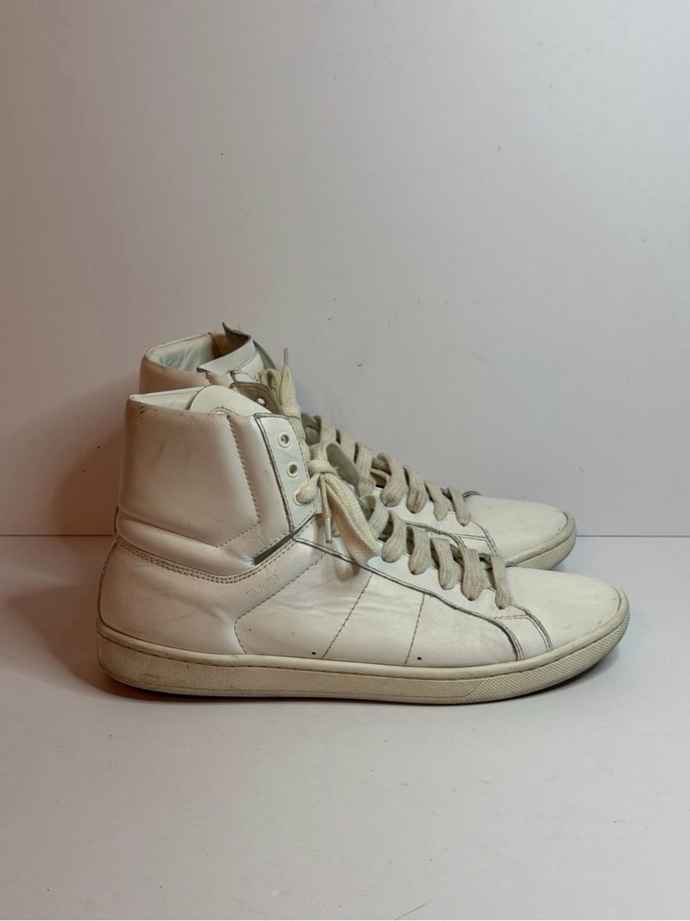Saint Laurent SL/10H Court Classic High-top Sneakers in White Leather Size 37